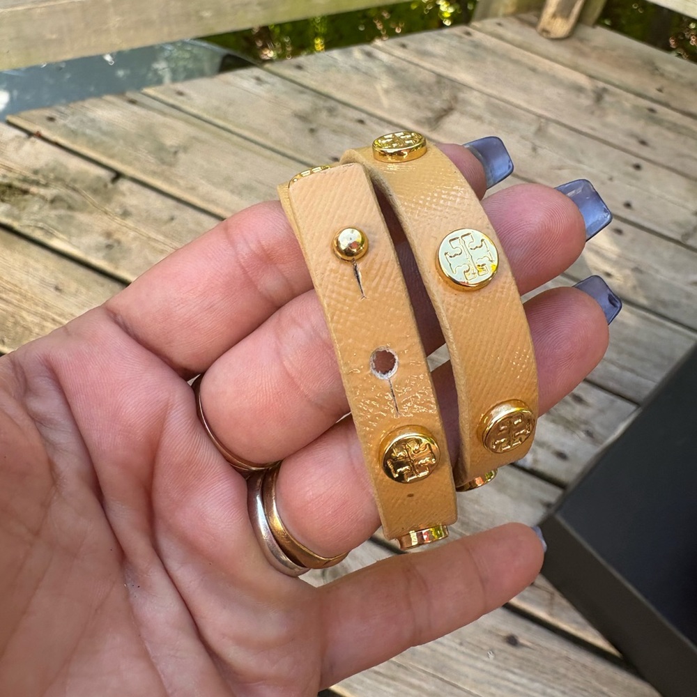 Tory Burch Tan and Gold Bracelet